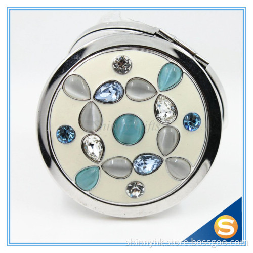 Royal Gift opal decor metal compact mirror makeup table mirror Cosmetic mirror foldable mirror